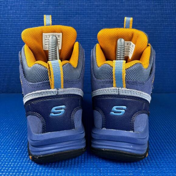 🔴 SKECHERS RELAXED FIT TREGO Women`s Size 5 Blue Yellow Hiking Boots 158258 - Picture 4 of 8